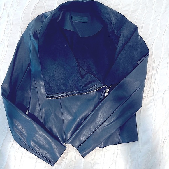 BlankNYC faux leather and suede dark green jacket size medium - Picture 1 of 6